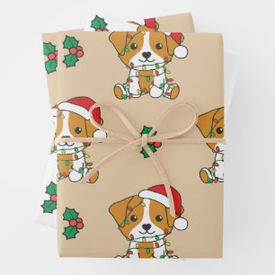 Jack Russell Weihnachtsferien Geschenkpapier Set