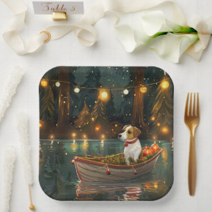 Jack Russell Weihnachtsfestreise Pappteller