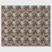 Jack Russell Weihnachtsgeschenk Auspackchaos Geschenkpapier (Flach)
