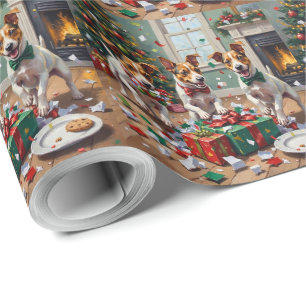 Jack Russell Weihnachtsgeschenk Auspackchaos Geschenkpapier