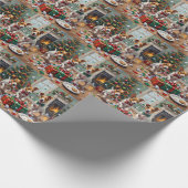 Jack Russell Weihnachtsgeschenk Auspackchaos Geschenkpapier (Ecke)