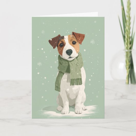 Jack Russell Weihnachtsgruß Karte (Vorderseite)