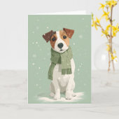 Jack Russell Weihnachtsgruß Karte (Gelbe Blume)