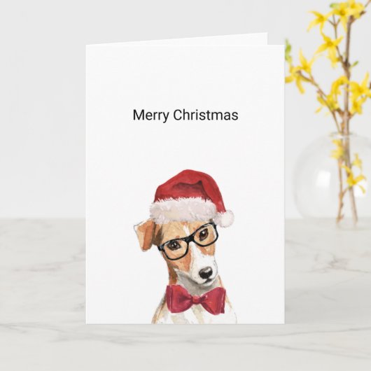 Jack Russell Weihnachtskarte Karte (Gelbe Blume)