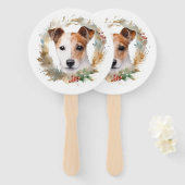 Jack Russell Weihnachtsmann Festliche Jungfrau Fächer (Vorne und Hinten)