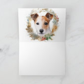 Jack Russell Weihnachtsmann Festliche Jungfrau Karte (Innenseite)