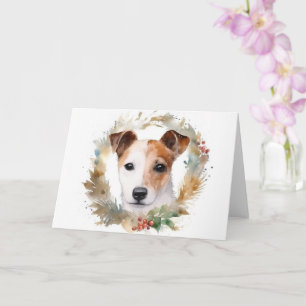 Jack Russell Weihnachtsmann Festliche Jungfrau Karte