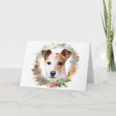 Jack Russell Weihnachtsmann Festliche Jungfrau Karte (Vorderseite)