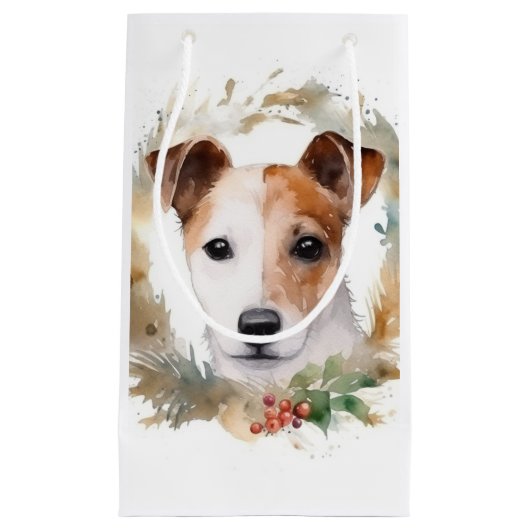 Jack Russell Weihnachtsmann Festliche Jungfrau Kleine Geschenktüte (Vorderseite)