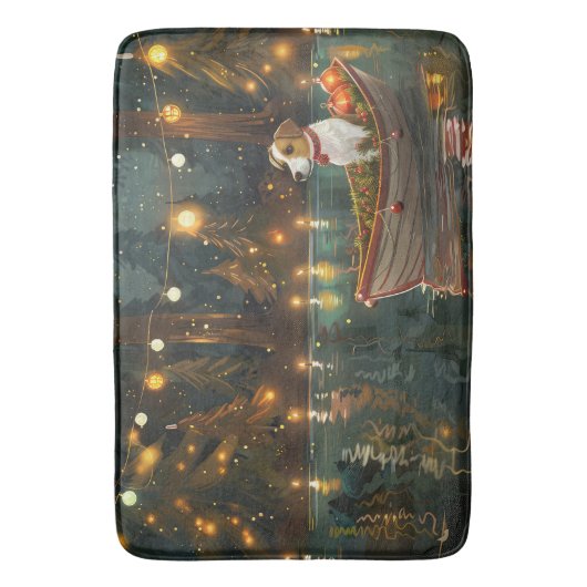 Jack Russell Weihnachtsreise Badematte (Vorderseite Vertikal)