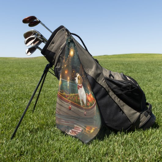 Jack Russell Weihnachtsreise Golfhandtuch (Gras)