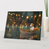 Jack Russell Weihnachtsreise Karte (Vorderseite)