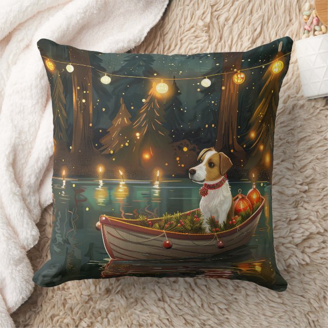 Jack Russell Weihnachtsreise Kissen (Decke)