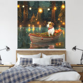 Jack Russell Weihnachtsreise Leinwanddruck (Insitu (Schlafzimmer))