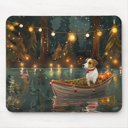 Jack Russell Weihnachtsreise Mousepad (Vorne)