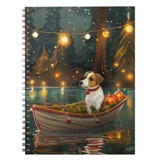 Jack Russell Weihnachtsreise Notizblock (Vorderseite)