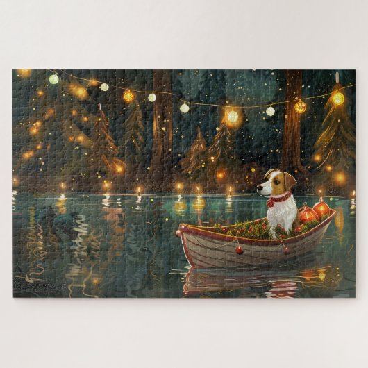 Jack Russell Weihnachtsreise Puzzle (Horizontal)