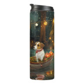 Jack Russell Weihnachtsreise Thermosbecher (Nach rechts gedreht)