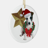 Jack Russell Weihnachtsstern Keramik Ornament (Rechts)