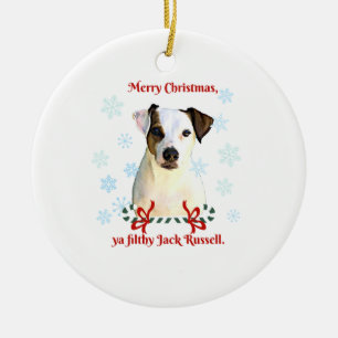 Jack-Russell-Weihnachtsverzierung Keramik Ornament