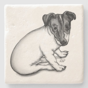 Jack Russell Welpe 10 Wochen alt Steinuntersetzer