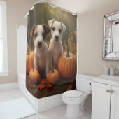 Jack Russell Welpe Autumn Delight Pumpkin Duschvorhang (Beispiel)