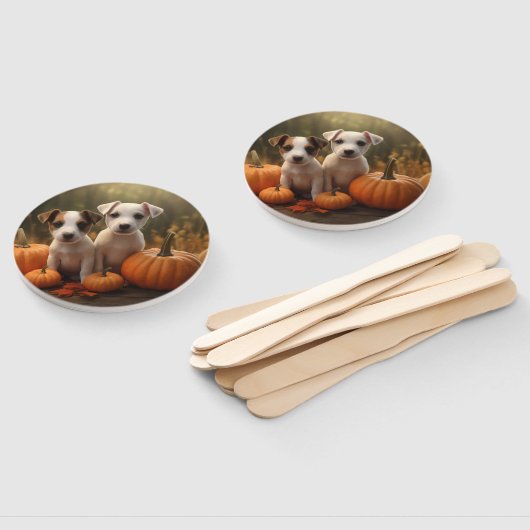 Jack Russell Welpe Autumn Delight Pumpkin Fächer (Non-assembled)