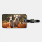 Jack Russell Welpe Autumn Delight Pumpkin Gepäckanhänger (Rückseite horizontal)