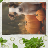 Jack Russell Welpe Autumn Delight Pumpkin Geschirrtuch (Gefaltet)