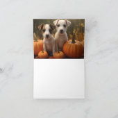 Jack Russell Welpe Autumn Delight Pumpkin Karte (Innenseite)