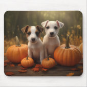 Jack Russell Welpe Autumn Delight Pumpkin Mousepad (Vorne)