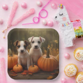 Jack Russell Welpe Autumn Delight Pumpkin Pappteller (Party)