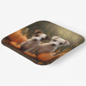 Jack Russell Welpe Autumn Delight Pumpkin Pappteller (Gewinkelt)