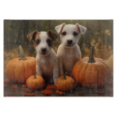 Jack Russell Welpe Autumn Delight Pumpkin Schneidebrett (Vorderseite)