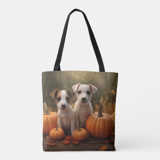 Jack Russell Welpe Autumn Delight Pumpkin Tasche (Rückseite)