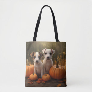 Jack Russell Welpe Herbstfreude Kürbis  Tasche