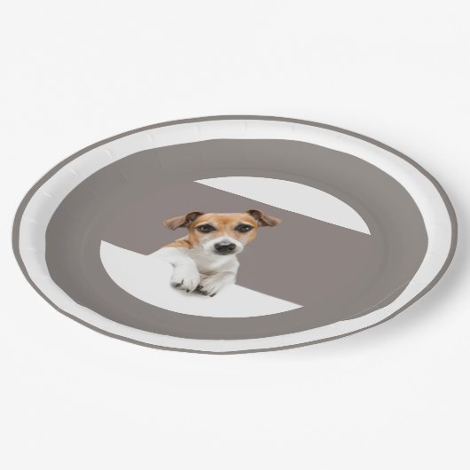 Jack Russell Welpe Hund Niedlich Adorable Sweet Pappteller (Schrägansicht)