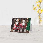 Jack Russell Welpen in Christmas Sweatcard Karte (Gelbe Blume)