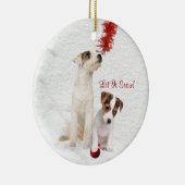 Jack-Russell-Welpen ließen es schneien Verzierung Keramikornament (Rechts)