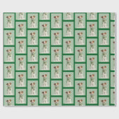 Jack Russell Winter Muster Geschenkpapier (Flach)
