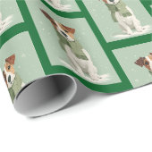 Jack Russell Winter Muster Geschenkpapier (Rolleneckpunkt)