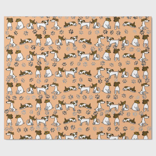 Jack Russell Wrapping Paper Geschenkpapier (Flach)
