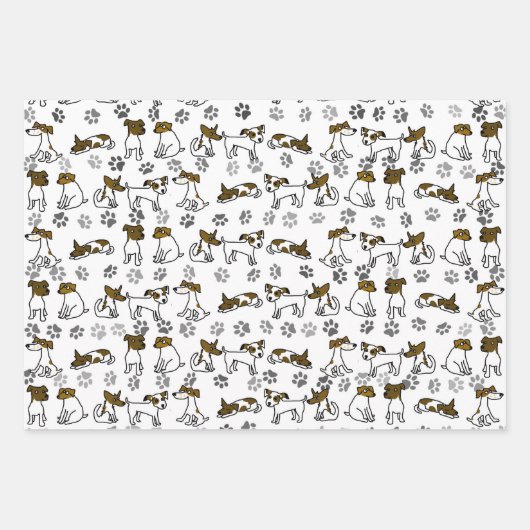 Jack Russell Wrapping Paper Set Geschenkpapier Set (Vorderseite)