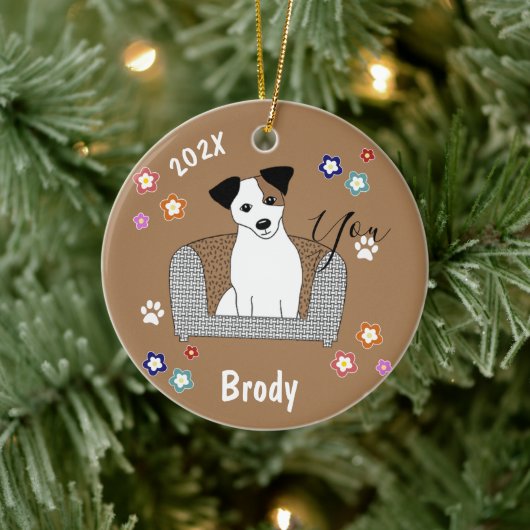 Jack Russell Xmas Keramik Ornament (Baum)