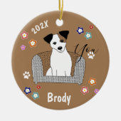 Jack Russell Xmas Keramik Ornament (Vorne)