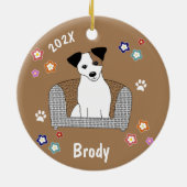 Jack Russell Xmas Keramik Ornament (Hinten)