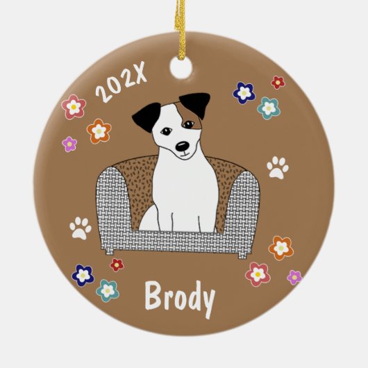 Jack Russell Xmas Keramik Ornament (Hinten)