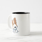 Jack Russell Zweifarbige Tasse (Vorderseite Links)