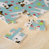 Jack Russells Tennisbälle Herz niedliches Hundesch Puzzle (Seite)