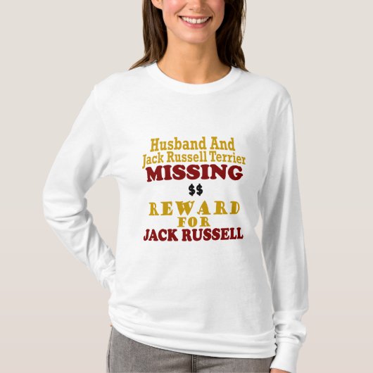 Jack-Russellterrier-u. -ehemann-vermisste T-Shirt (Vorderseite)